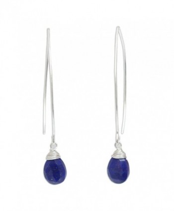 NOVICA Sterling Silver and Lapis Lazuli Dangle Earrings- 'Sublime' - CA115PJ8ABX
