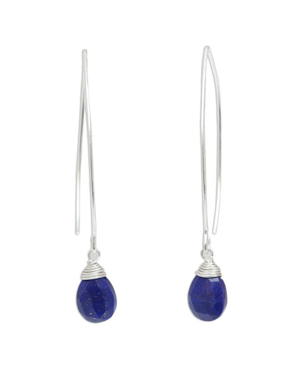 NOVICA Sterling Silver and Lapis Lazuli Dangle Earrings- 'Sublime' - CA115PJ8ABX