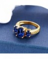 Simulated Sapphire Yellow Plated 3 Stone in Women's Statement Rings