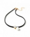 RoseSummer PU Leather Choker Charm Necklace Vintage Hippy Chocker Retro Black Leather Cord Party Jewelry - C812NU4TNJ8