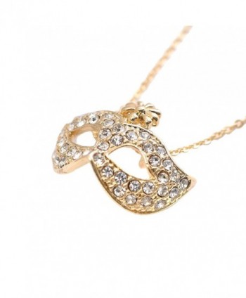 chelseachicNYC Crystal Masquerade Mask Necklace in Women's Pendants