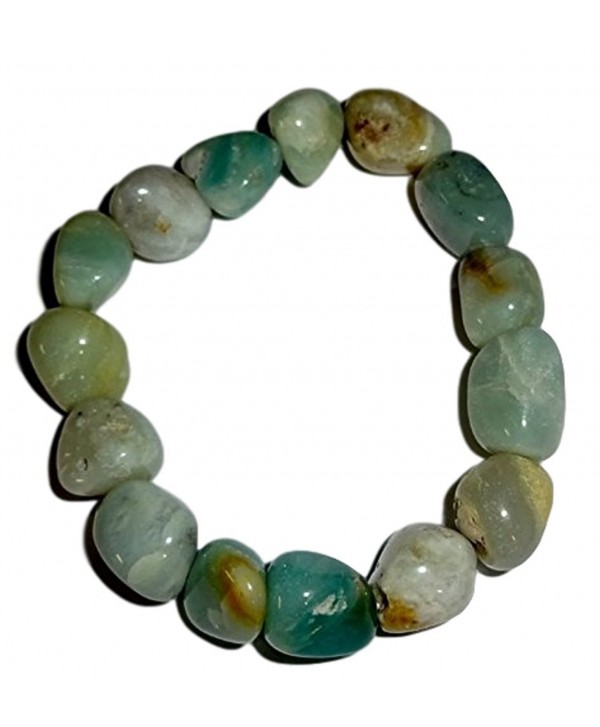 1pc Amazonite Premium Quality Tumbled Stones Crystal Healing Gemstone 6-8 Mm Nugget Beaded Stretch Bracelet - CU12BF6364L