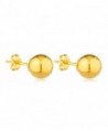 Real 14k Yellow Gold Classic Ball Earring Studs with 14k Push Backs -2mm to 10mm Available - C5129EB11W3