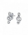 Bling Jewelry Polished Music Note Treble Clef Stud earrings 925 Sterling Silver 10mm - CH11FESVLBH