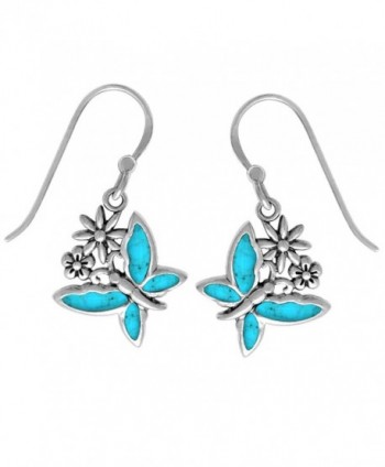 Boma Sterling Silver Butterfly Earrings - Turquoise - C311V2Q5QLL