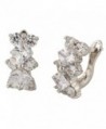 YAZILIND 18K Silver Plated Shining Crystal Rhinestone Shambhala Earrings Clip for Women Charm Jewelry - White - CV12KK64R59