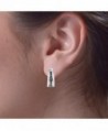 Sterling Silver Blue Diamond Hoop Earrings (1/10 cttw) - C111B7XIOT5