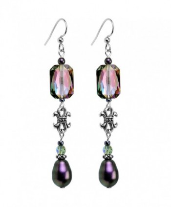 Body Candy Handcrafted Silver Plated Iridescent Tiered Drop Earrings Created with Swarovski Crystals - CP12BNKHZIR