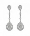 SELOVO Bridal Classical Gatsby Inspired Pave Cubic Zirconia Dangling Chandelier Earrings Pierced - CH12HB31ERX