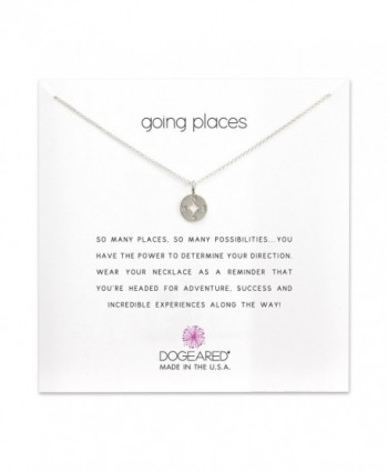 Dogeared Going Places Compass Disc Necklace- Sterling Silver 16" - C91259FGKGP