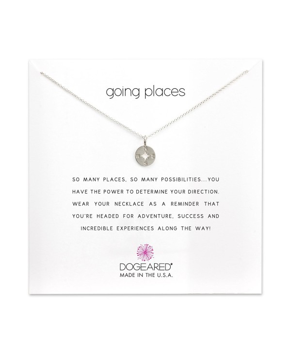 Dogeared Going Places Compass Disc Necklace- Sterling Silver 16" - C91259FGKGP