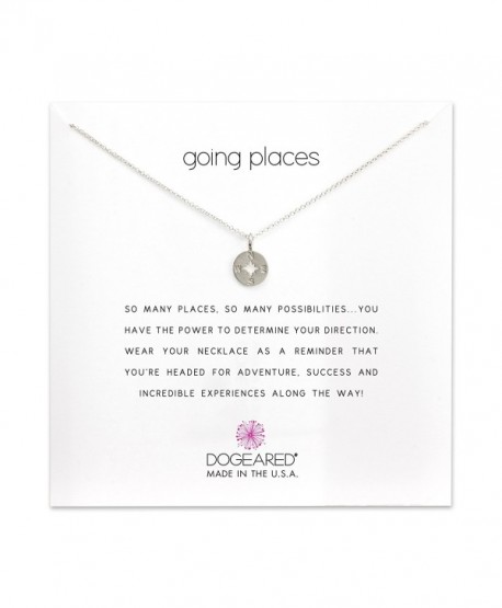 Going Places Compass Disc Necklace- Sterling Silver 16