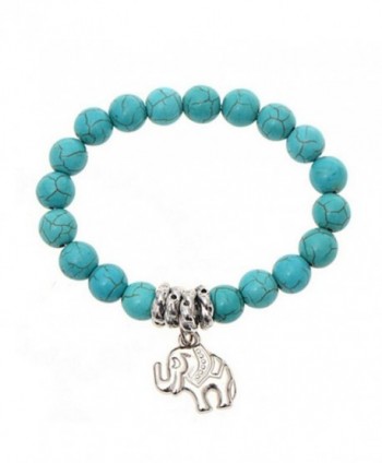 OVERMAL Elephant Turquoise Beads Bracelet Handmade Accessories Fashion Jewelry - CH126YRDW13
