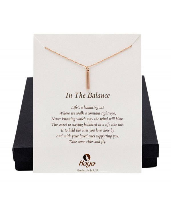 Cheer Up Or Sympathy Gift- Balance Of Life Rose Gold Jewelry Necklace- 17.5 inches - C312NADQ0M0