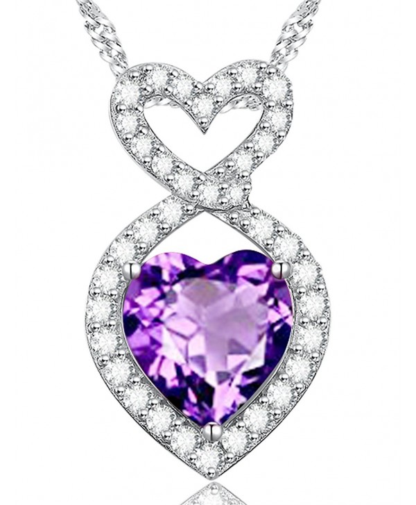 Infinity Amethyst Swarovski Birthstone Anniversary - Infinity Love Heart Necklace - CI1806324EO