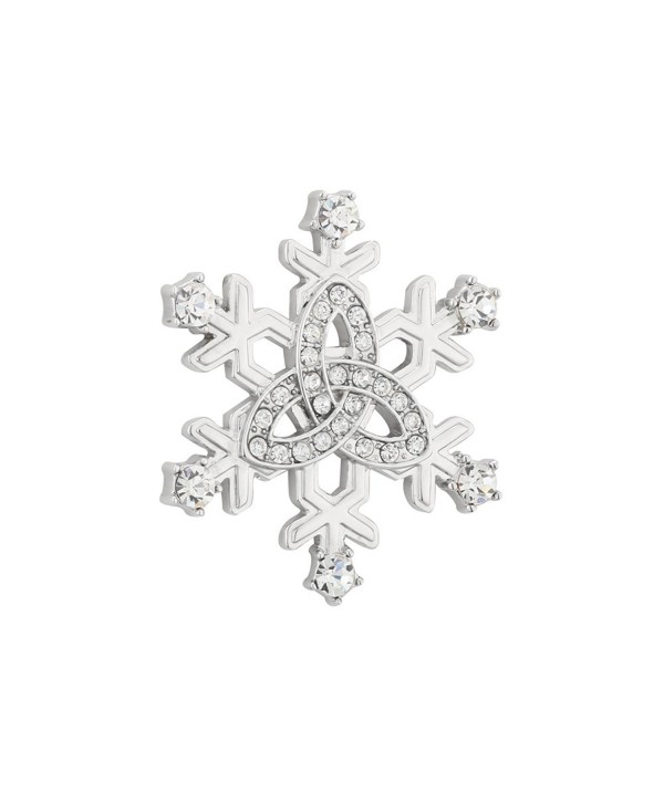 Irish Brooch Snowflake Crystal & Rhodium Plated Made in Ireland - CX11ZC507IZ