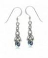 Puau/Abalone Shell Inlay 925 Sterling Silver Triquetra Celtic Knot Dangle Hook Earrings - CH128FH2O2X