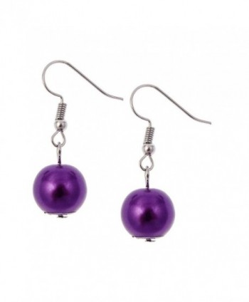 Pearl Twist Necklace Earring Purple