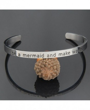 WUSUANED Mermaid Inspirational Messaged Bracelet in Women's Bangle Bracelets