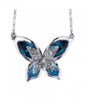 SIVERY Butterfly Necklace Swarovski Crystals - C812J3LZESB