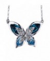 SIVERY Butterfly Necklace Swarovski Crystals - C812J3LZESB