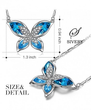 SIVERY Butterfly Necklace Swarovski Crystals