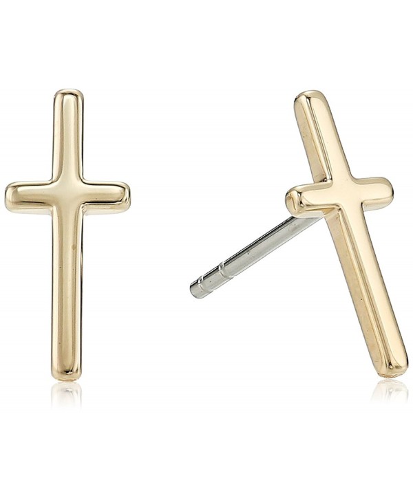 Fossil Womens Vintage Motif Cross Stud Earrings - Gold tone - CR186DEH39E