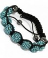 AnsonsImages Shamballa Inspired Bracelet Rhinestone Disco Beads Turquoise Adjustable - CF1847IC6RD