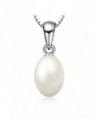 JewelryPalace 925 Sterling Silver Freshwater Cultured 8-10mm White Pearl Chain Pendant Necklace 18 Inches - CH12N8O6R9D