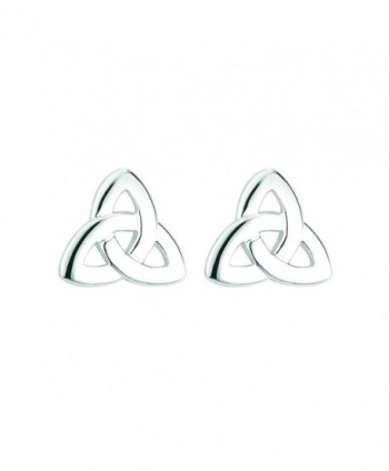 Trinity Knot Earrings Silver Plated Irish Made - CH11OX2GSB3