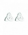 Trinity Knot Earrings Silver Plated Irish Made - CH11OX2GSB3