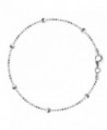 Bead Link Chain Anklet In Sterling Silver - CT119T8A9NN