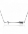 925 Sterling Silver Classic Love Polished Sideways Arrow Horizontal Womens Pendant Necklace - CZ17AAN8C0E
