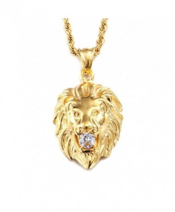 Gold Plated LION necklace. Get the power of LION- the king of the Jungle . - CH1890T2CC0