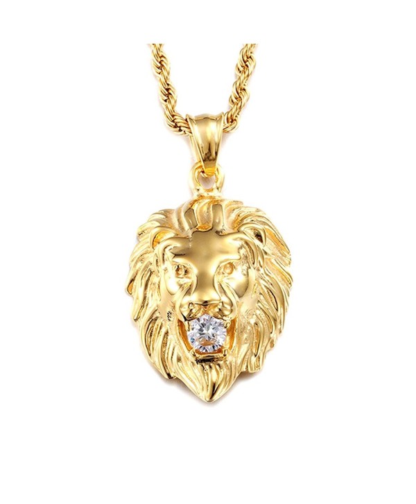 Gold Plated LION necklace. Get the power of LION- the king of the Jungle . - CH1890T2CC0