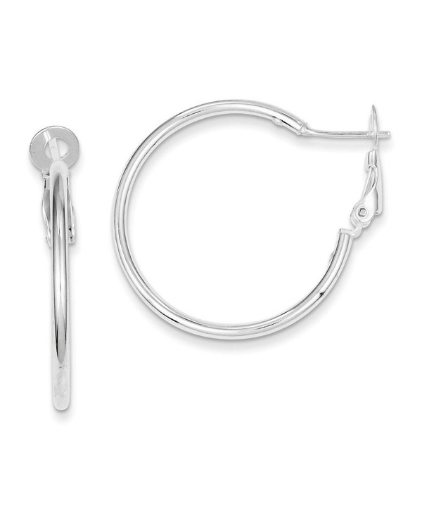Sterling Silver Omega Back Hoop Earrings (0.98 in x 0.08 in) - CN11DJXKONP