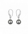 ufengke Fashion Single Austrian Pearl Drop Earrings White Gold Plated Women Girls Gift - Dark Gray - CT11VRKNKRT