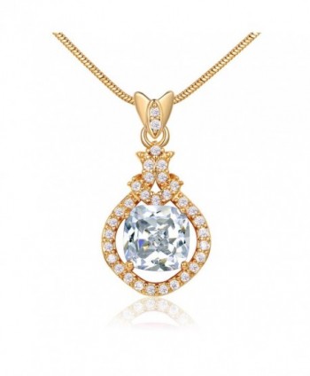 GULICX White Gold Tone Lovely friendship White Crystal Charm Pendant necklace - C511ZFHDFX9