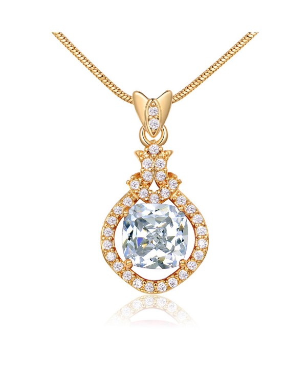 GULICX White Gold Tone Lovely friendship White Crystal Charm Pendant necklace - C511ZFHDFX9