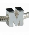 CharmsJewelry 925 Sterling Letter Initial A-Z Alphabet Charm Bead Fits Charms Bracelet-Necklace - M - C912DAM6559