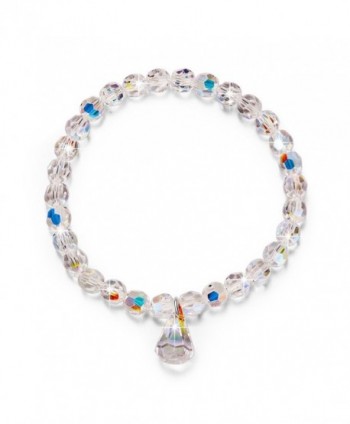 LadyColour "Pure Love" Stretch Beads Bracelet 6.5" Made with Swarovski Crystals - C112FKJWGWR