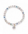 LadyColour "Pure Love" Stretch Beads Bracelet 6.5" Made with Swarovski Crystals - C112FKJWGWR