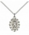 Sterling Silver Miraculous Pendant with 18" Stainless Steel Lite Curb Chain. - C312836JBVD