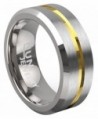Tungsten Ring By Nuni Jewelry: Elegant 8mm Wedding Band For Men And Women-Comes In A Protective Velvet Pouch - C712O7CAK0G