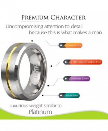 Nuni Jewelry Tungsten Wedding Polished in Women's Wedding & Engagement Rings