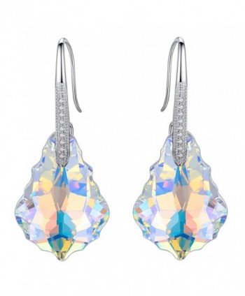 EleQueen Sterling Earrings Iridescent Swarovski - Iridescent Aurora Borealis AB - CC12IDA02MZ