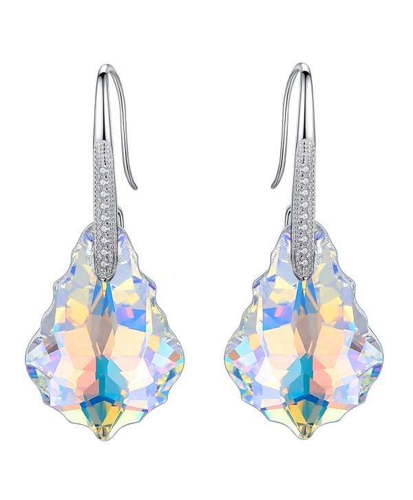 EleQueen Sterling Earrings Iridescent Swarovski - Iridescent Aurora Borealis AB - CC12IDA02MZ