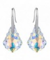 EleQueen Sterling Earrings Iridescent Swarovski - Iridescent Aurora Borealis AB - CC12IDA02MZ