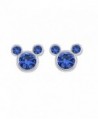 Simulated Blue Sapphire Mickey Mouse Stud Earrings In 14K Gold Over Sterling Silver - CW12O1JGBAA