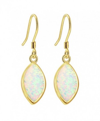 Sinlifu Gemstone Hot Women Australian Opal Silver Marquise Earring Dangle Hook Earrings - Yellow:White Opal - CR120NFHUND